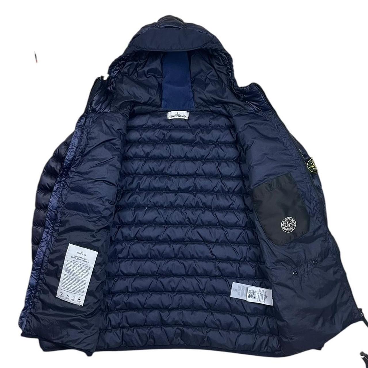 Blue Stone Island Garment Dyed Down Puffer Jacket