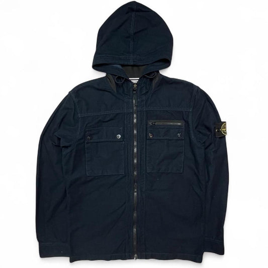 Stone Island Hooded Cotton Overshirt .