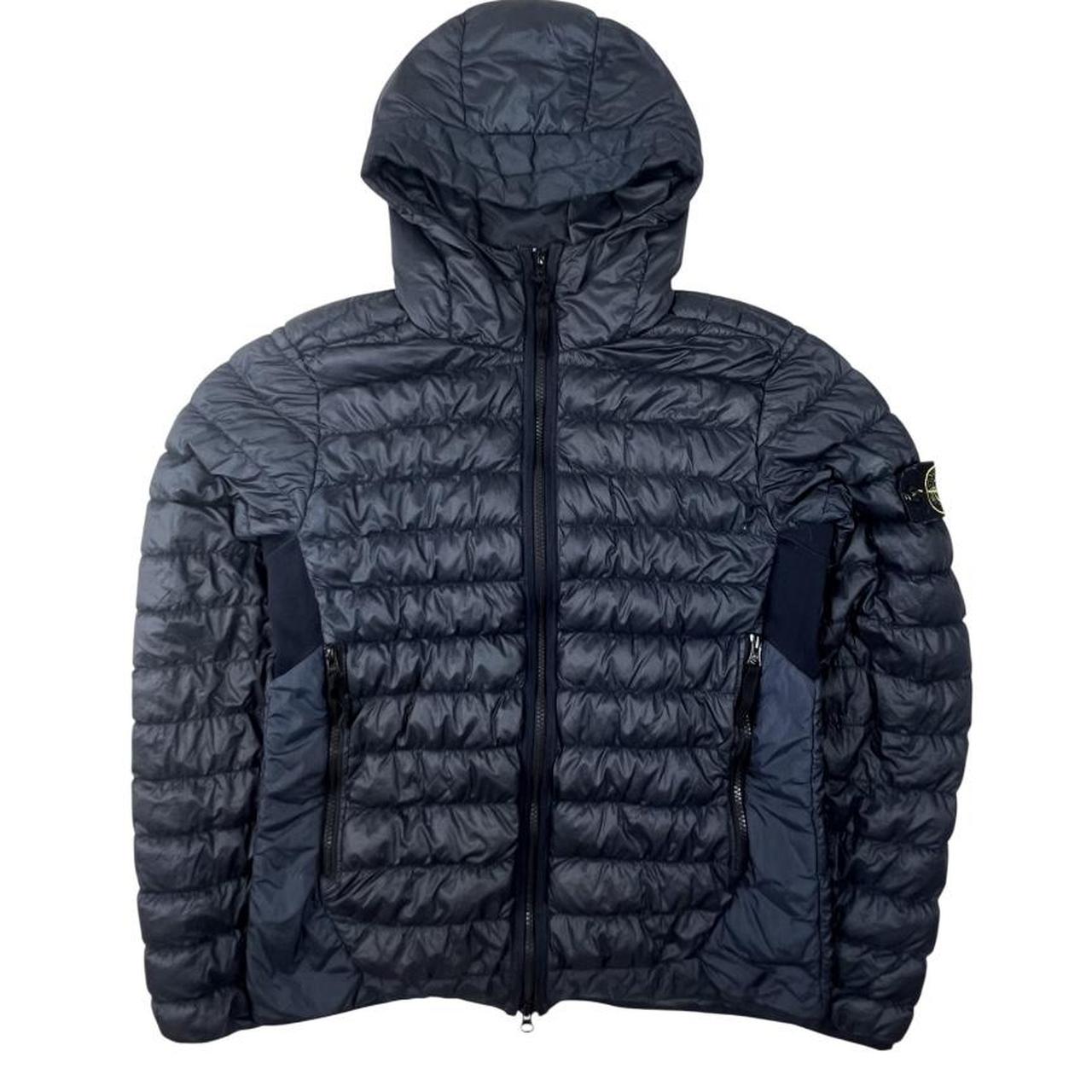 Blue Stone Island Garment Dyed Down Puffer Jacket .