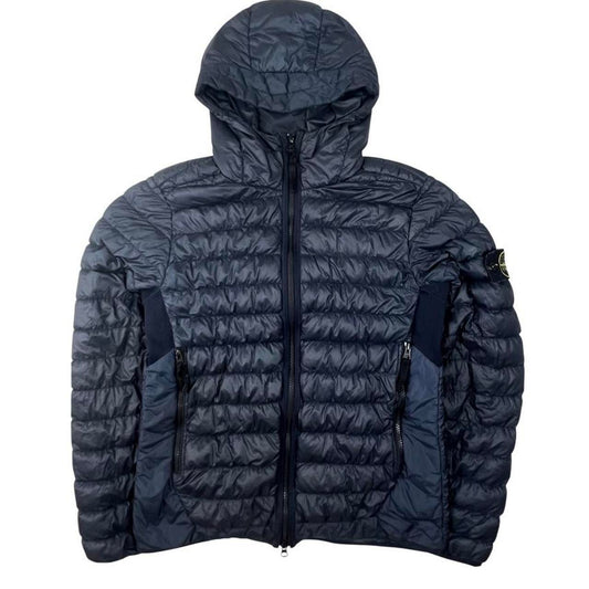 Blue Stone Island Garment Dyed Down Puffer Jacket .