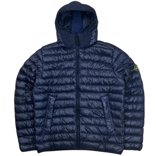 Blue Stone Island Garment Dyed Down Puffer Jacket