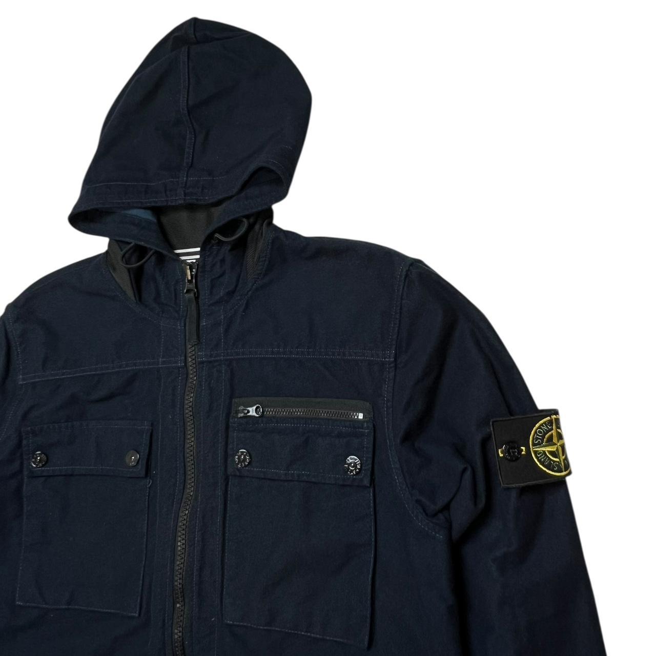 Stone Island Hooded Cotton Overshirt .