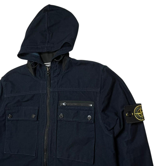Stone Island Hooded Cotton Overshirt .