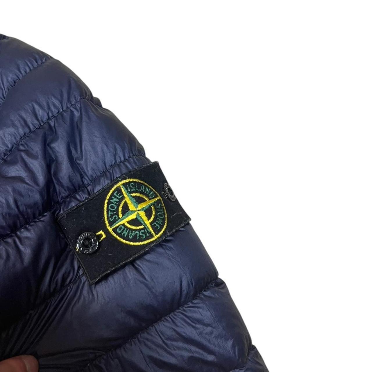 Blue Stone Island Garment Dyed Down Puffer Jacket